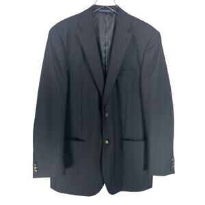 Dockers Black Two Button Single Vent Suit Jacket Blazer Sport Coat Size 42 L